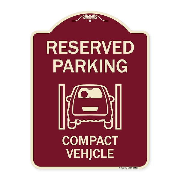 Signmission Reserved Parking Compact Vehicle Heavy-Gauge Aluminum Architectural Sign, 24" x 18", BU-1824-23137 A-DES-BU-1824-23137 - main